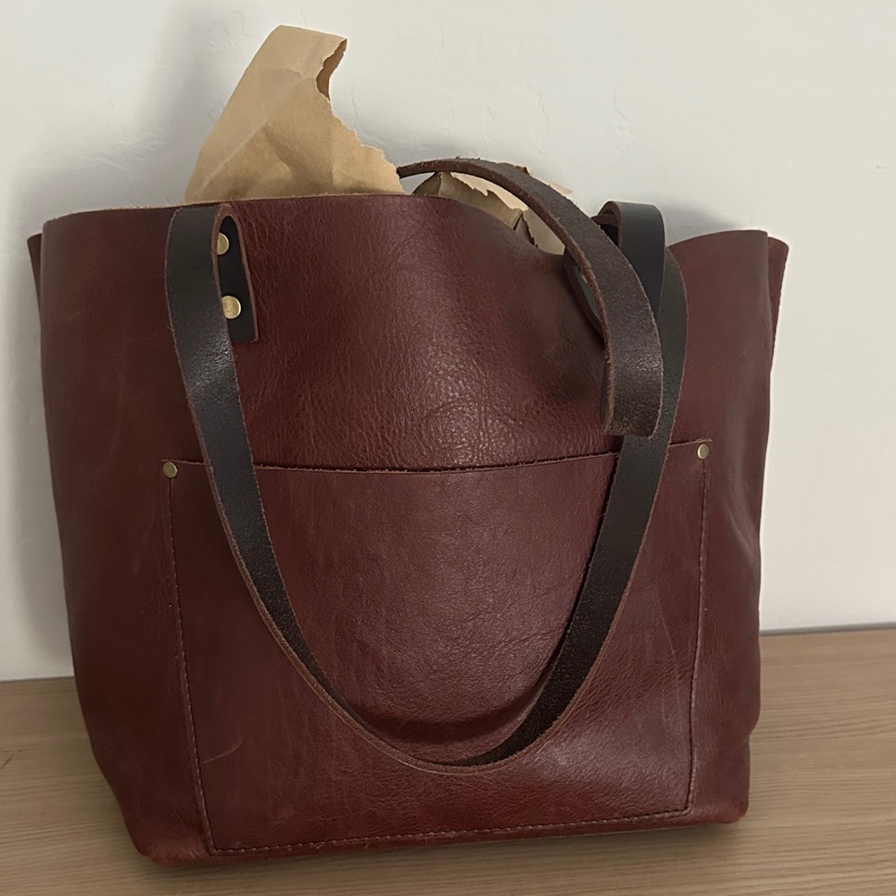Portland Leather Large Nutmeg Tote